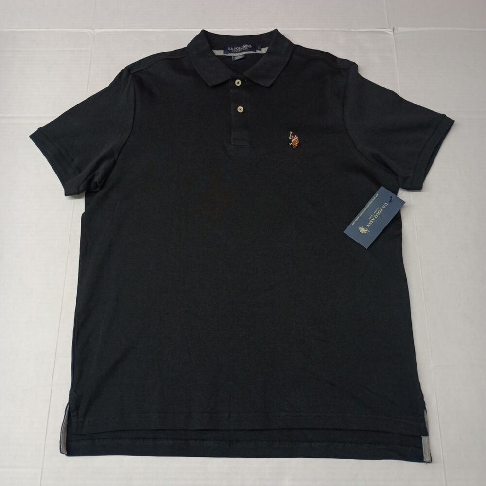 U.S. Polo Assn Interlock Polo Shirt Black Men's Size L Large